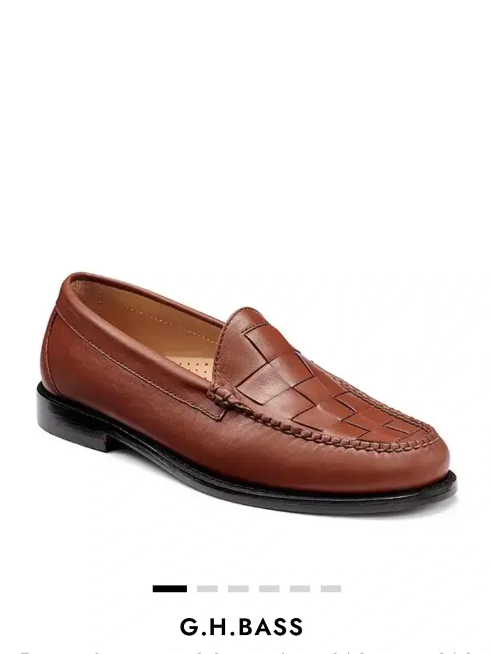 G.H Bass Larson Venetian Weave Loafers Tan Leather men’s shoes Revolve 12